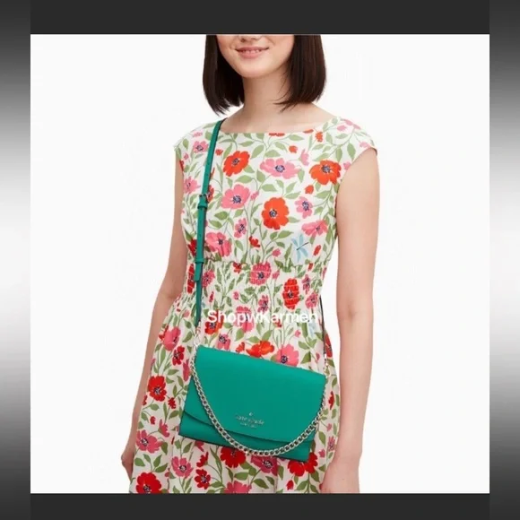 kate spade green leather dress Mini Satin Forest Green Slip dress main image 1